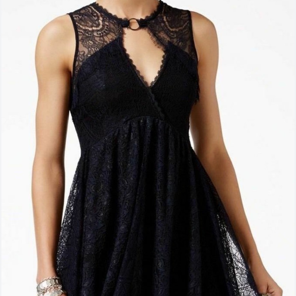 Free People Don’t You Dare Lace Shift Mini Dress